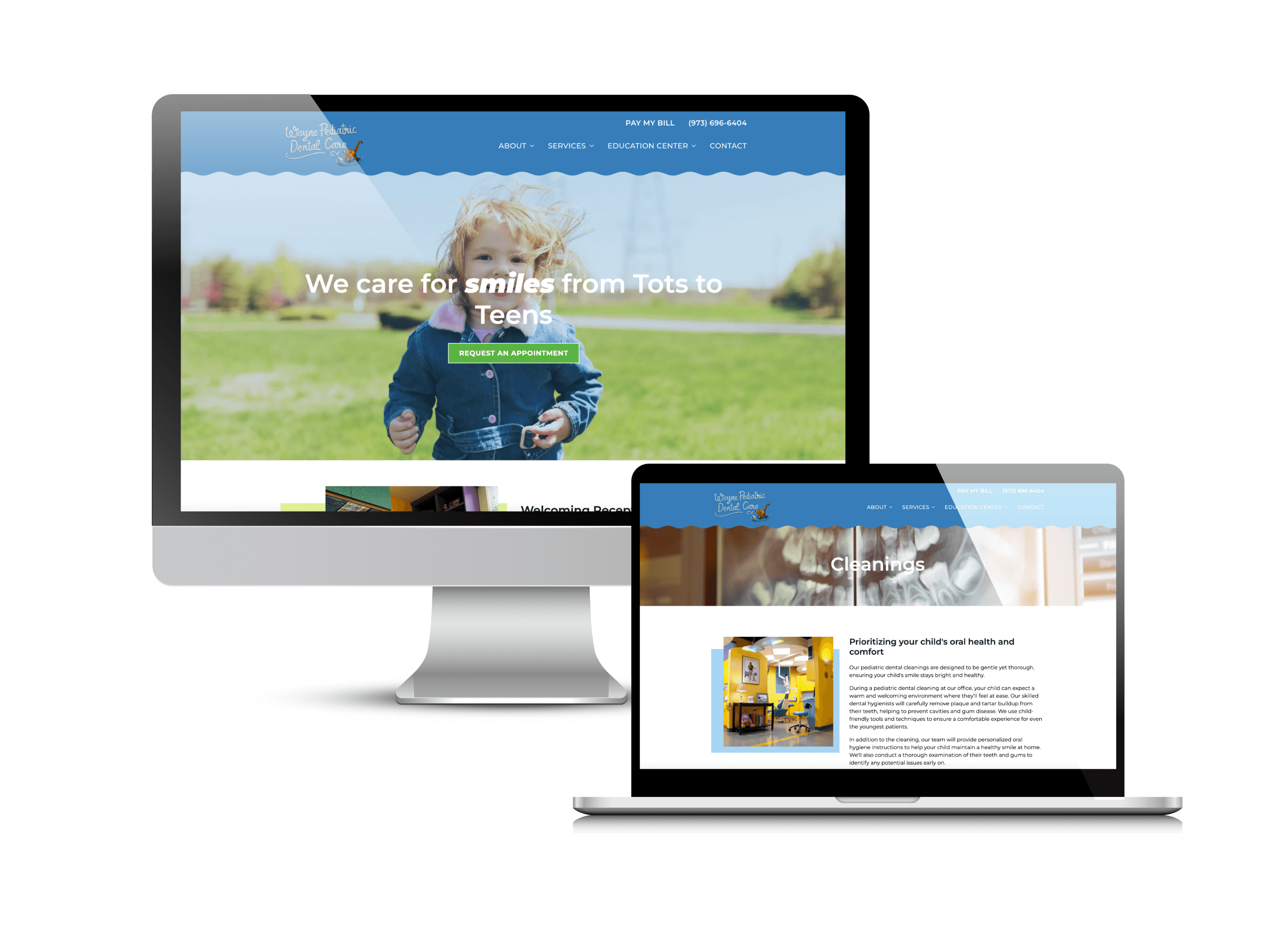 Updated Wayne Pediatric Dental Care Website by Creare Web Solutions
