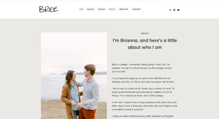 BreeScott.me Website Screenshot - custom website