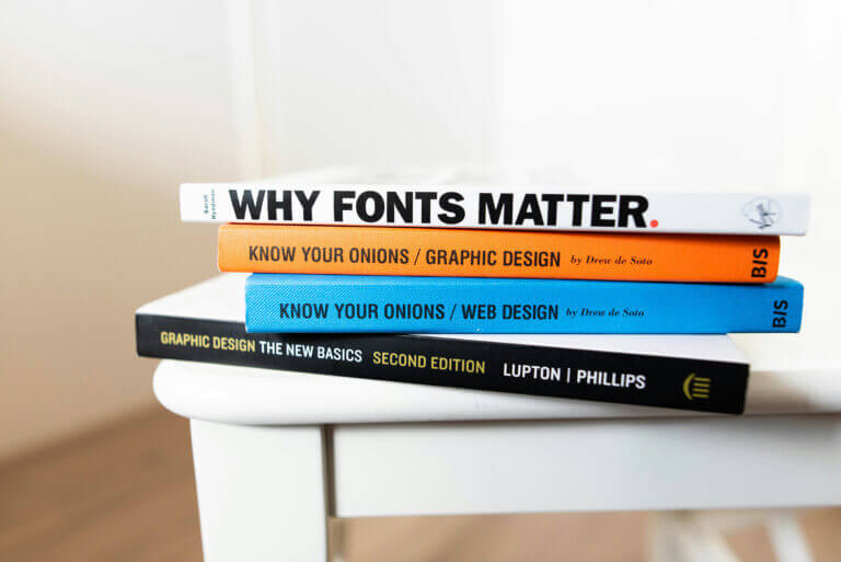 Stack of Books about Design & Font Selection - Selecting the Right Fonts