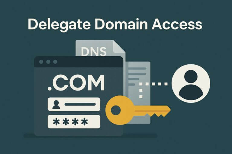 Artistic graphic representing Delegate Domain Access - DNS Updates