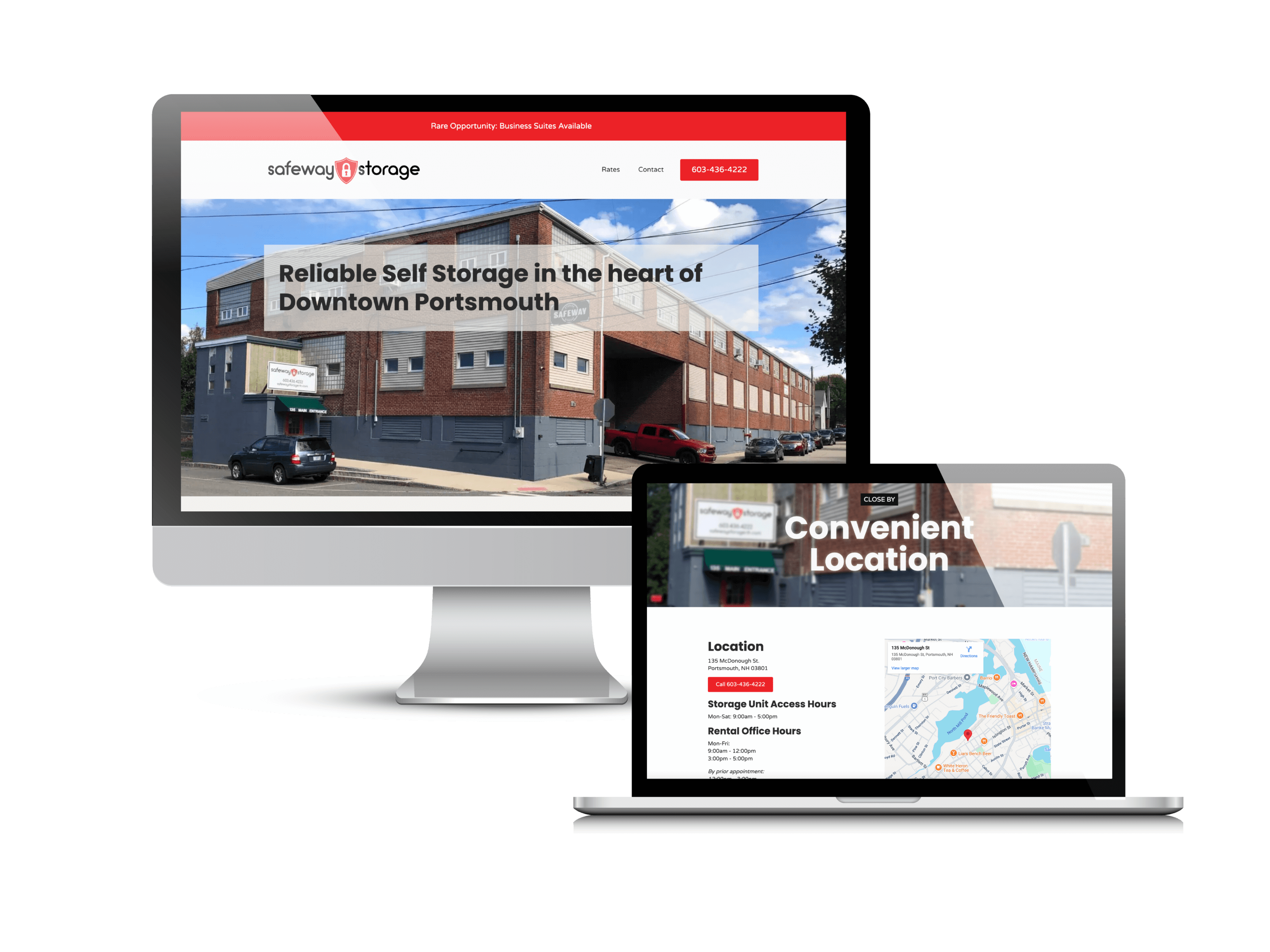 Safeway Storage Website by Creare Web Solutions