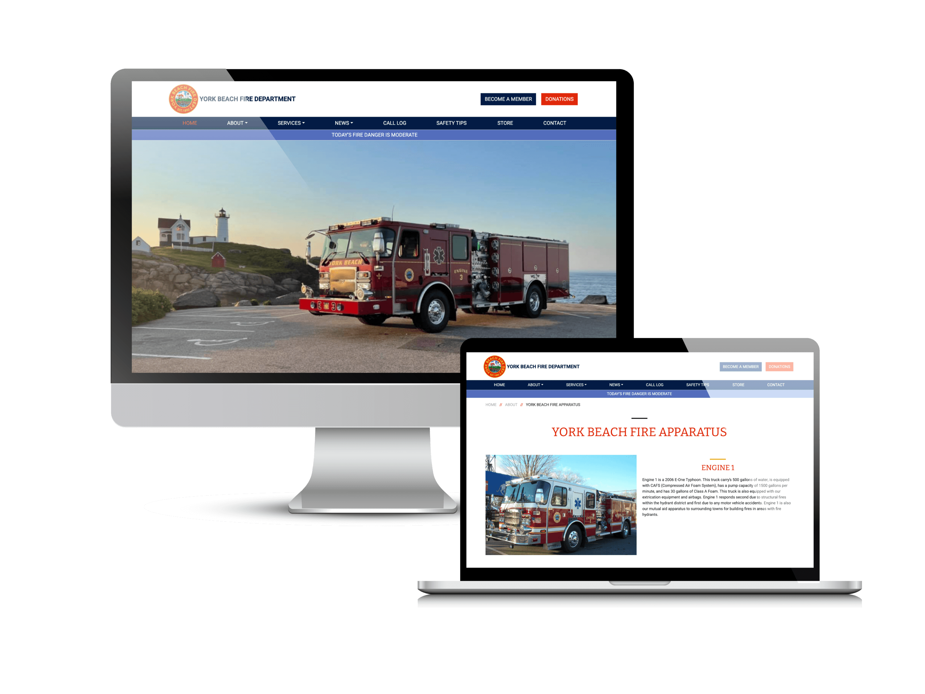 York Beach Fire Department Website by Creare Web Solutions