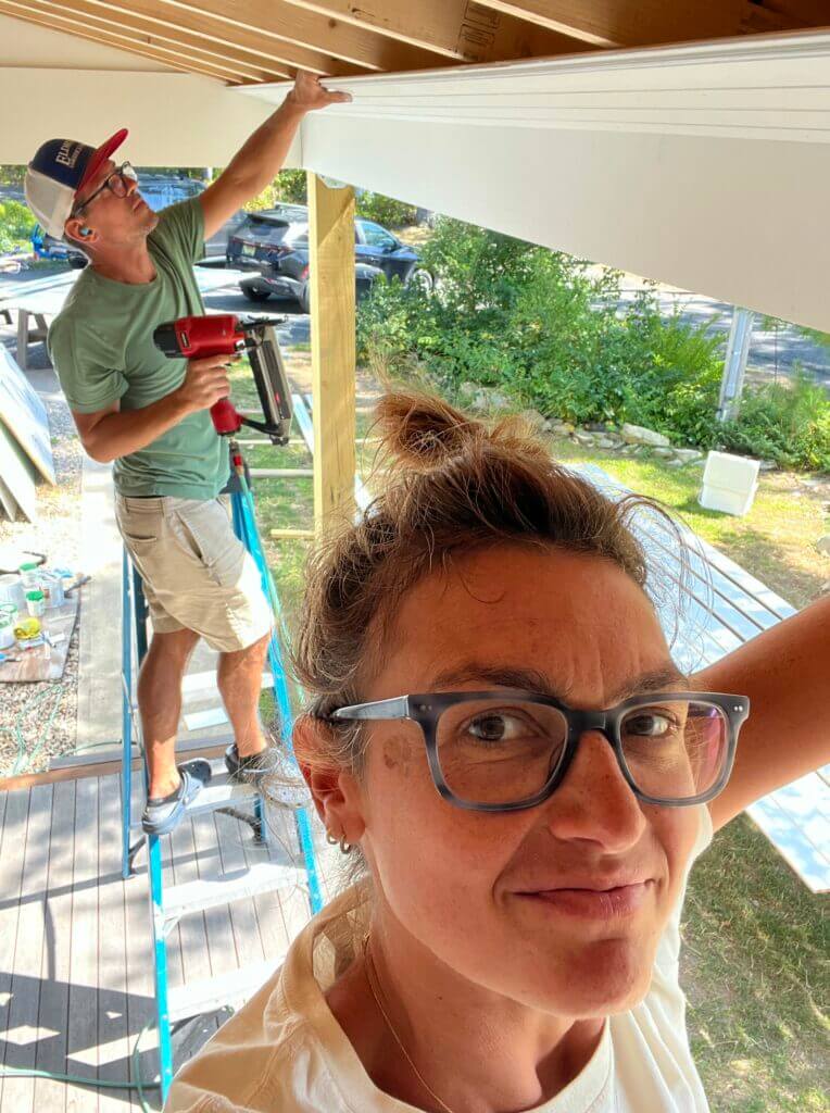 Nic & Brianna at Creare Web Solutions doing a DIY home project, but are ready to rescue you from your DIY website project