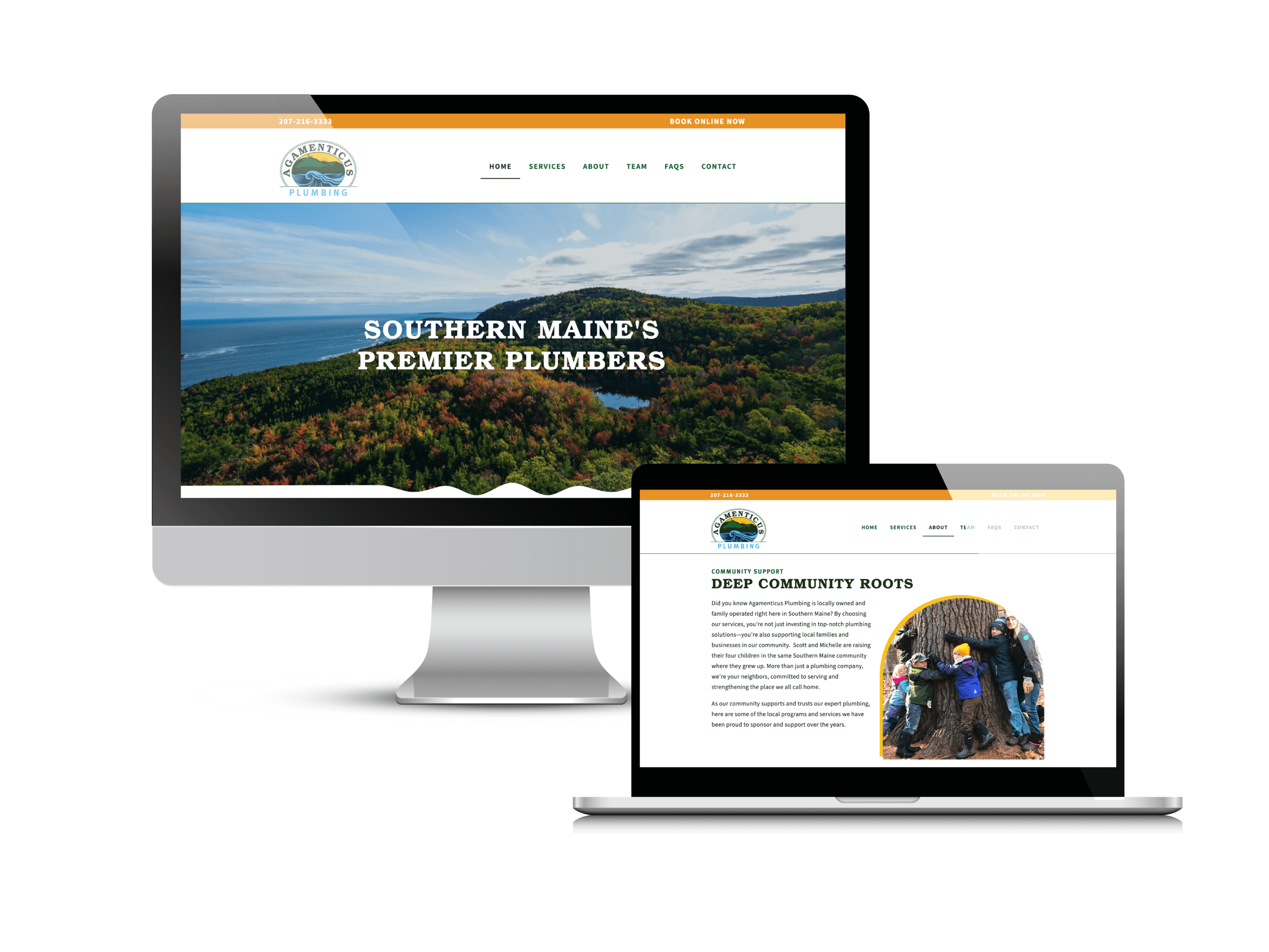 Agamenticus Plumbing website by Creare Web Solutions