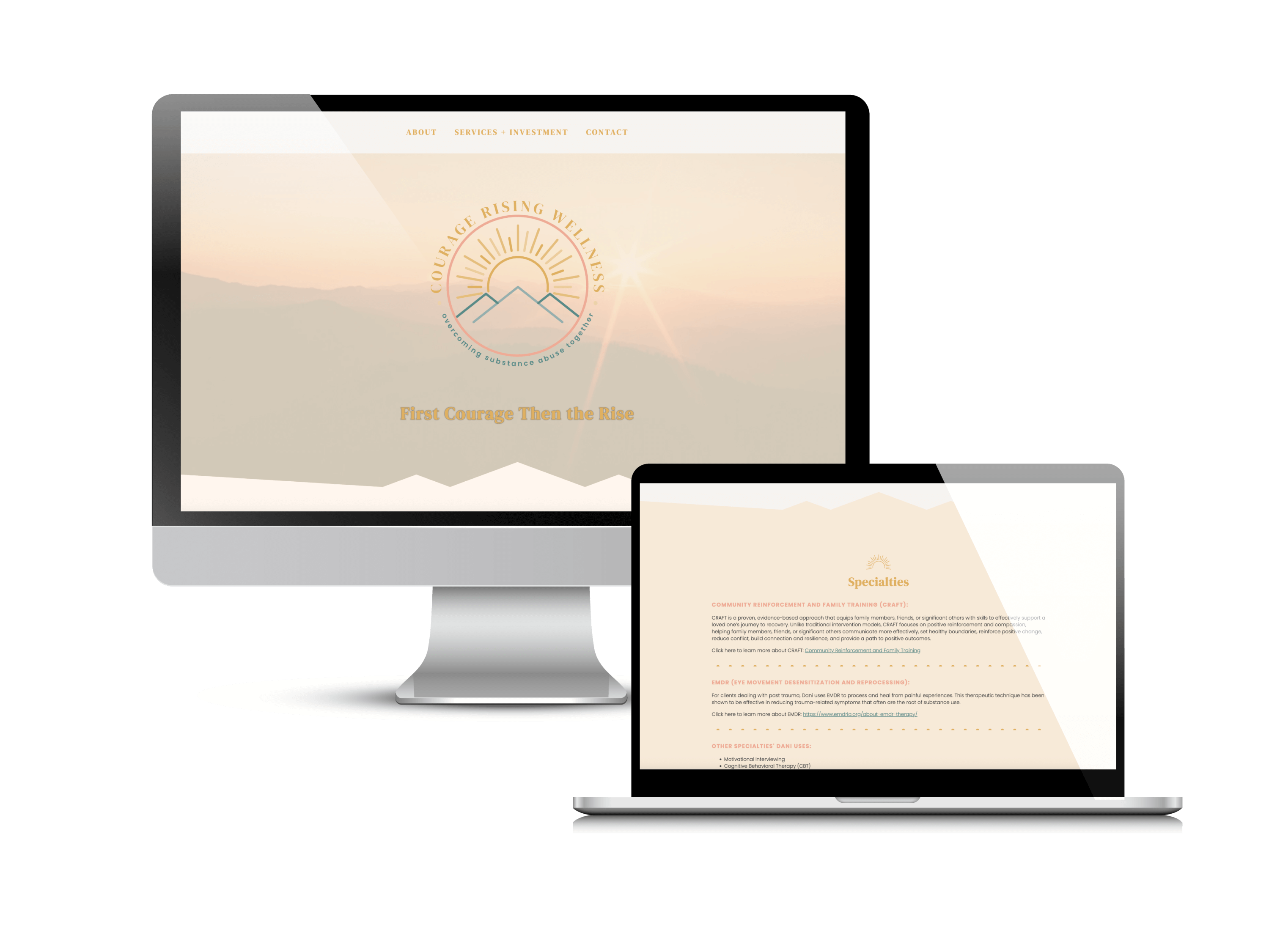 Courage Rising Wellness Website by Creare Web Solutions