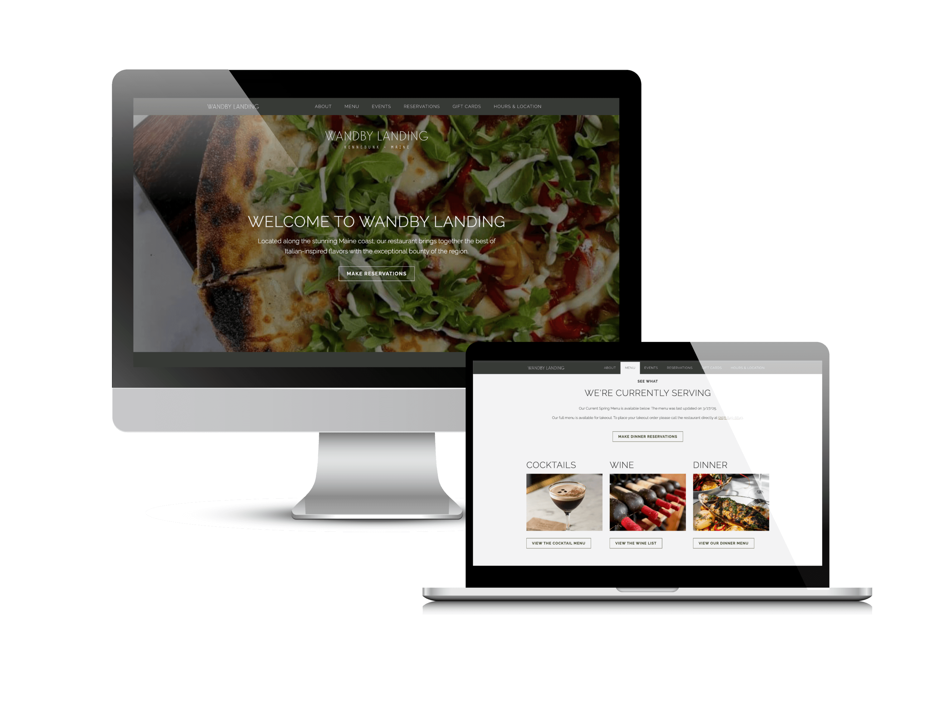 Wandby Landing Restaurant Website Design by Creare Web Solutions
